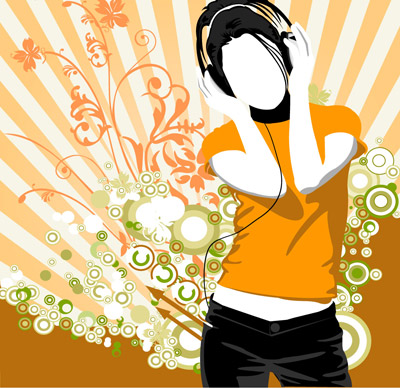 Music girl vector