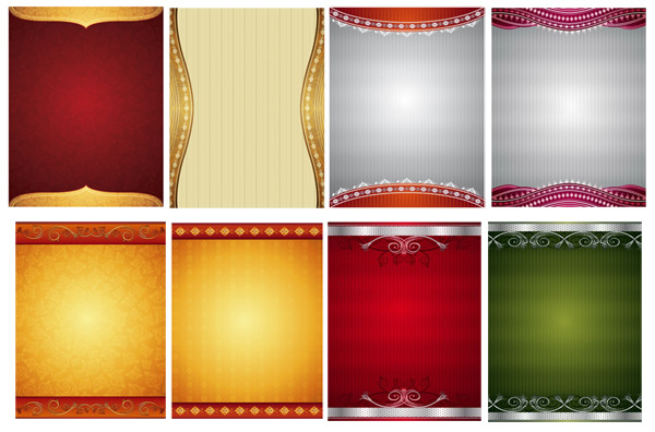 Gorgeous Decorative pattern background vector set free download