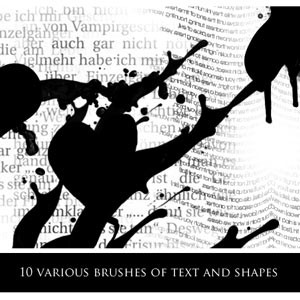 Text and Shapes Photoshop Brushes