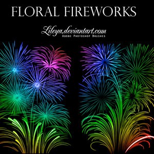 Floral Fireworks Photoshop Brushes
