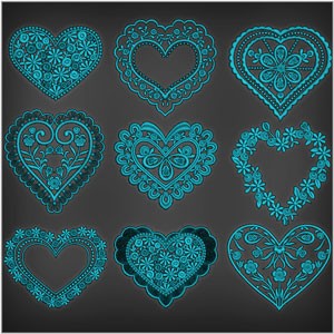 Floral Heart Photoshop Brushes