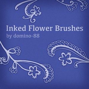 Inked Flower Photoshop Brushes