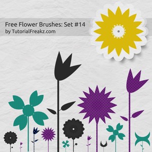 Free Flower Set Photoshop Brushes
