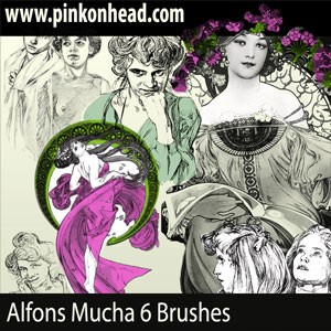 Alfons Mucha Photoshop Brushes