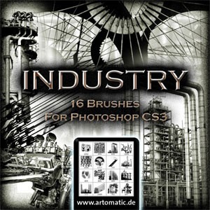 16 INDUSTRIAL Photoshop Brushes