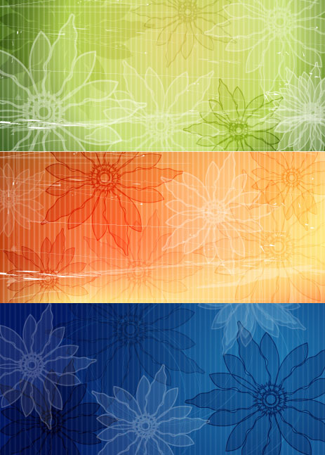 Retro style flower background vector material