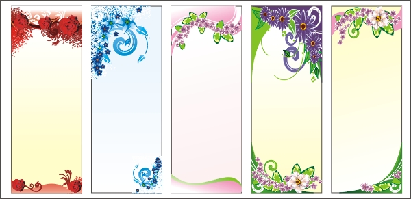 Floral display background set vector
