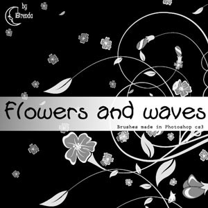 Flowers and waves Photoshop Brushes