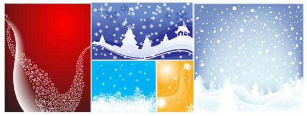 Snow durian background vector set