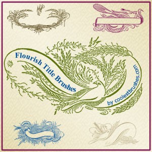 Flourish Banners and Titles Photoshop Brushes